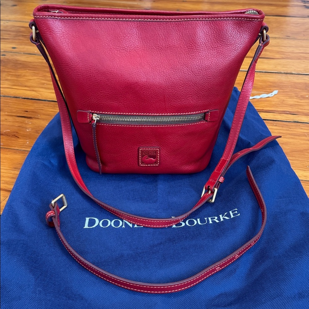Dooney & Bourke Red Florentine Zip Sac - Picture 2 of 15
